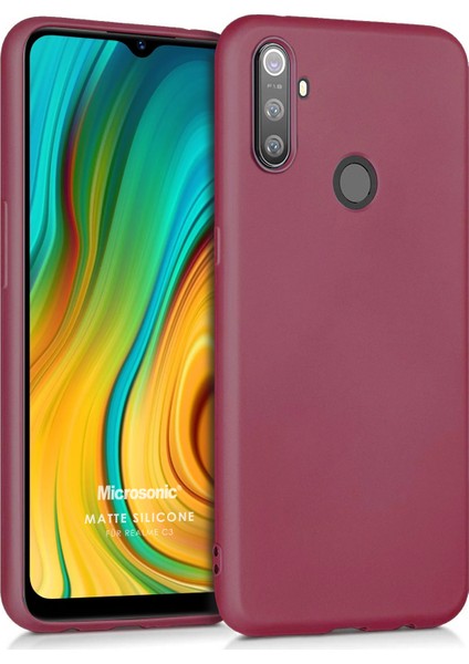 Matte Silicone Realme C3 Kılıf Mor