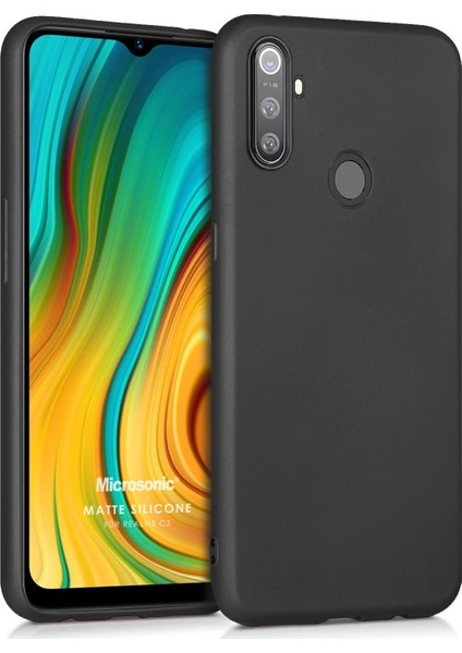Matte Silicone Realme C3 Kılıf Siyah