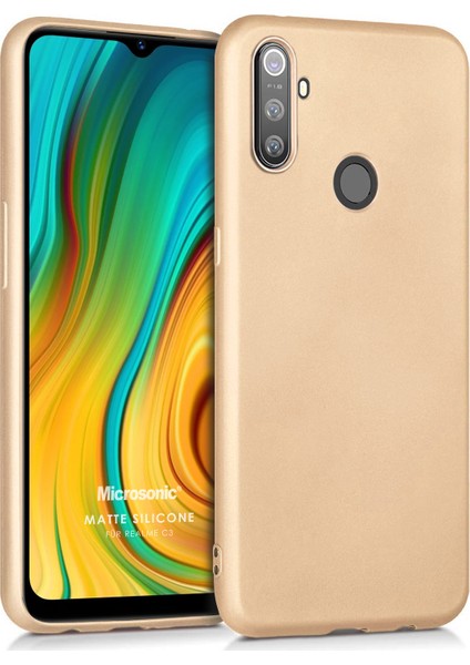 Matte Silicone Realme C3 Kılıf Gold