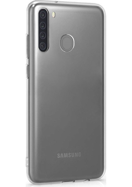 Samsung Galaxy A21 Kılıf Transparent Soft Beyaz