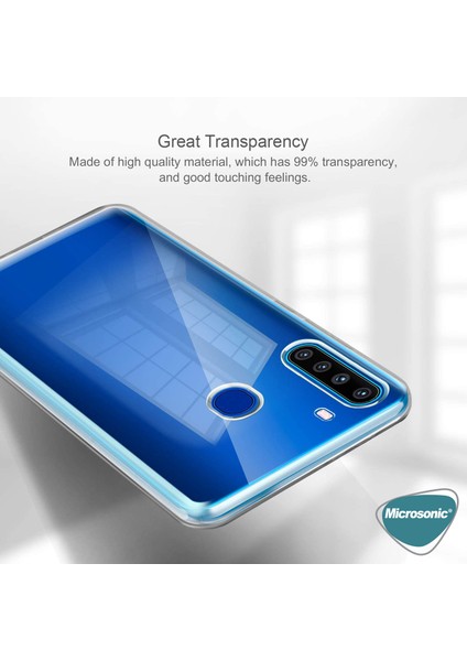 Samsung Galaxy A21 Kılıf Transparent Soft Beyaz