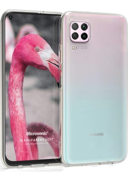 Huawei P40 Lite Kılıf Transparent Soft Beyaz