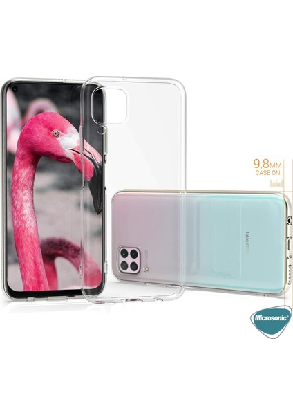 Huawei P40 Lite Kılıf Transparent Soft Beyaz