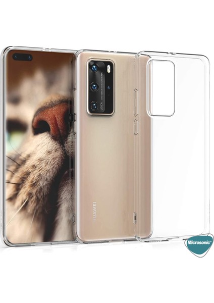 Huawei P40 Pro Kılıf Transparent Soft Beyaz