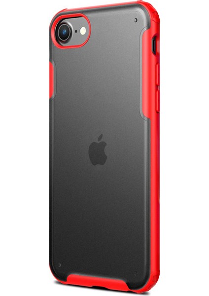 Apple iPhone Se 2020 Kılıf Frosted Frame Kırmızı