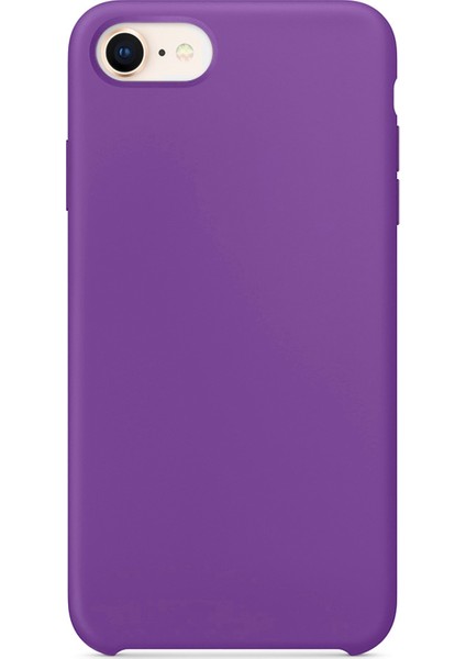 Apple iPhone Se 2020 Kılıf Liquid Lansman Silikon Menekşe Moru