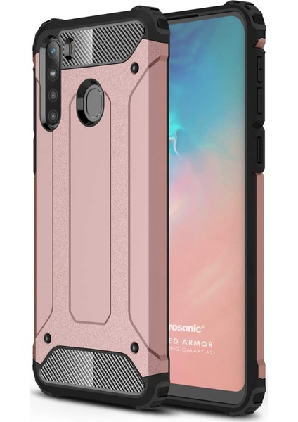 Samsung Galaxy A21 Kılıf Rugged Armor Rose Gold