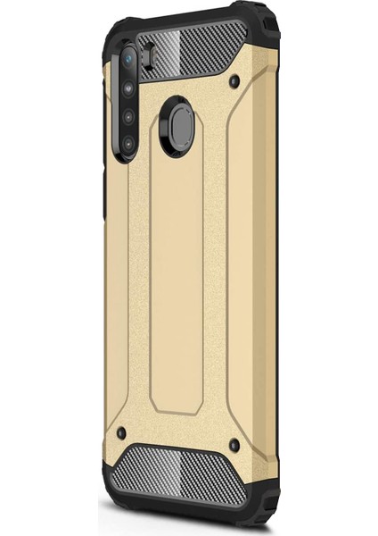 Samsung Galaxy A21 Kılıf Rugged Armor Gold