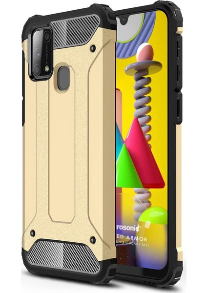 Samsung Galaxy M31 Kılıf Rugged Armor Gold