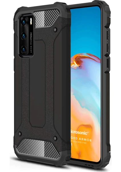 Huawei P40 Kılıf Rugged Armor Siyah