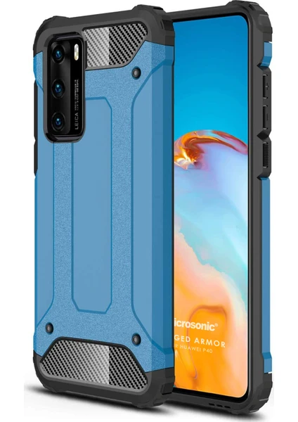 Huawei P40 Kılıf Rugged Armor Mavi