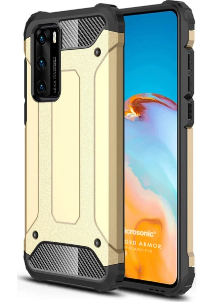 Huawei P40 Kılıf Rugged Armor Gold