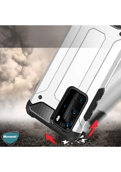 Huawei P40 Pro Kılıf Rugged Armor Mavi