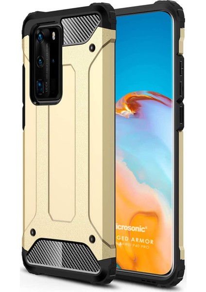 Huawei P40 Pro Kılıf Rugged Armor Gold