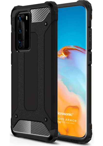 Huawei P40 Pro Kılıf Rugged Armor Siyah