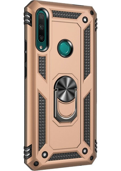 Huawei Honor 9x Kılıf Military Ring Holder Gold fiyatları