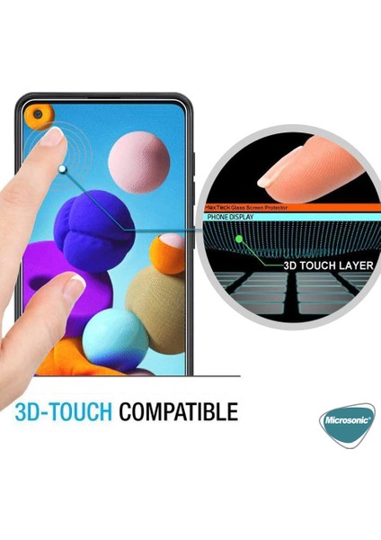 Samsung Galaxy A21 Temperli Cam Ekran Koruyucu