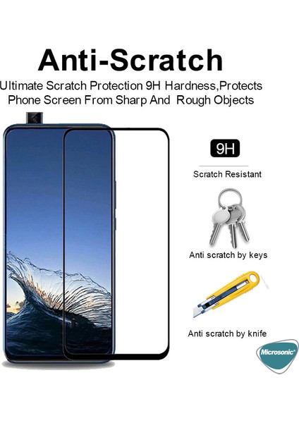 Huawei Honor 9x Tam Kaplayan Temperli Cam Ekran Koruyucu Siyah modelleri