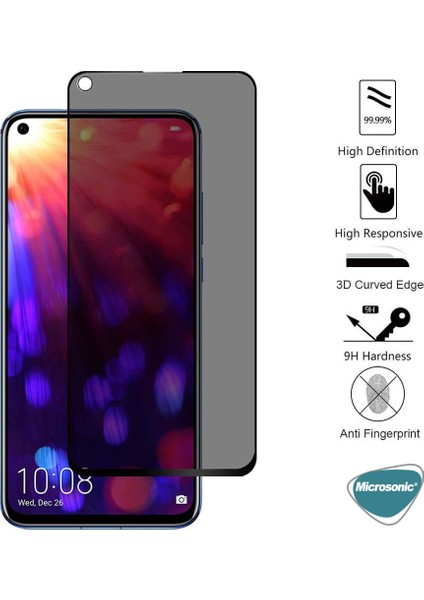 Huawei Nova 5t Privacy 5D Gizlilik Filtreli Cam Ekran Koruyucu Siyah indirimleri