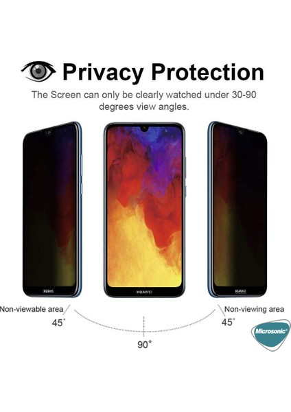 Huawei Y6 2019 Privacy 5D Gizlilik Filtreli Cam Ekran Koruyucu Siyah fiyatları