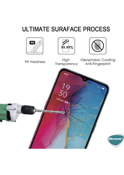 Oppo Reno 3 Tam Kaplayan Temperli Cam Ekran Koruyucu Siyah