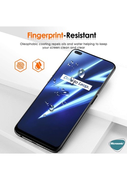 Realme 6 Pro Tam Kaplayan Temperli Cam Ekran Koruyucu Siyah