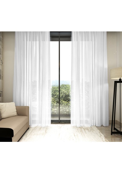 Grek Düz Tül Perde 100 x 250 cm Sık Pile 1e 3 Sıklığı