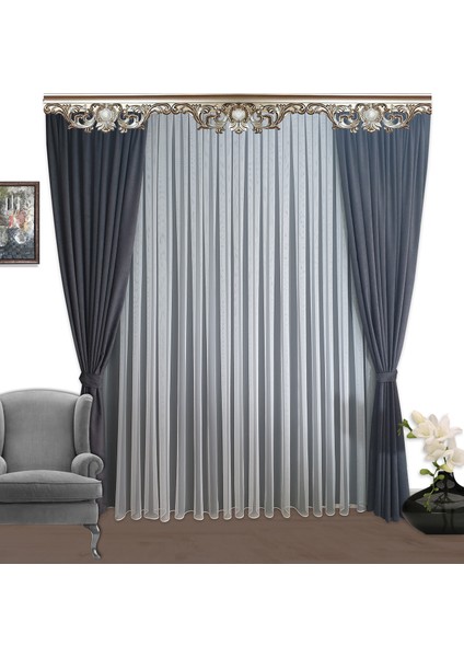 Grek Düz Tül Perde 100 x 250 cm Sık Pile 1e 3 Sıklığı