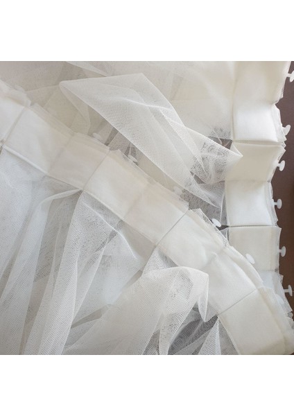 Grek Düz Tül Perde 100 x 250 cm Sık Pile 1e 3 Sıklığı