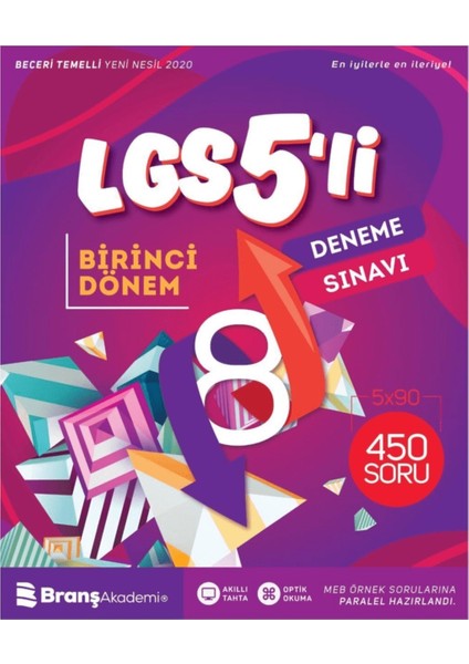 Branş Akademi 8. Sınıf LGS 1. Dönem 5'li Deneme