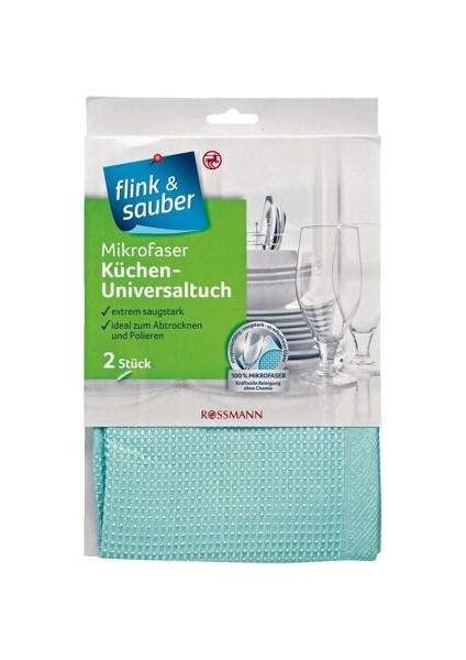 Flink & Sauber Mutfak Bezi Mikrofiber Tüm Yüzeyler, 40 x 60 cm 2'li