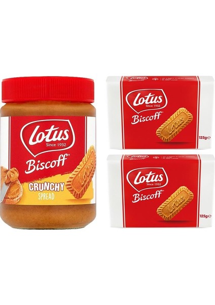 Biscoff Crunchy Sürülebilir Bisküvi Ezmesi 380 gr - 2'li Karamelize Bisküvi 125 gr
