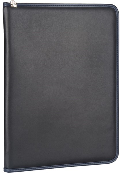 A4 Suni Deri Lüks Sekreter Blok Tablası Fermuarlı 100 Yaprak Lacivert