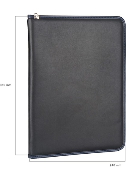 A4 Suni Deri Lüks Sekreter Blok Tablası Fermuarlı 100 Yaprak Lacivert fırsatları