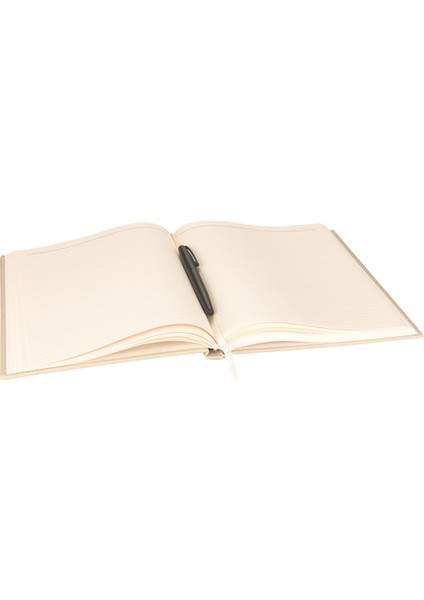 Çizgili Defter Diplomat 17 x 24 cm Bej