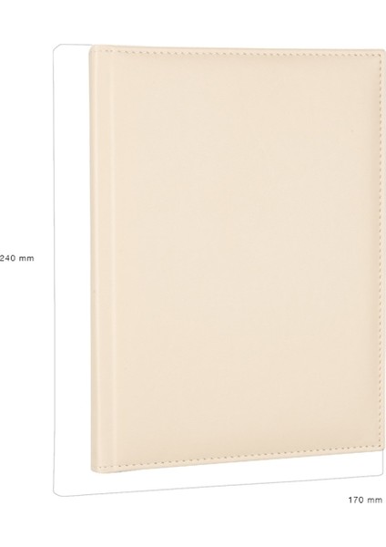Çizgili Defter Diplomat 17 x 24 cm Bej