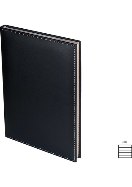 Çizgili Defter Diplomat 20 x 28 cm Siyah