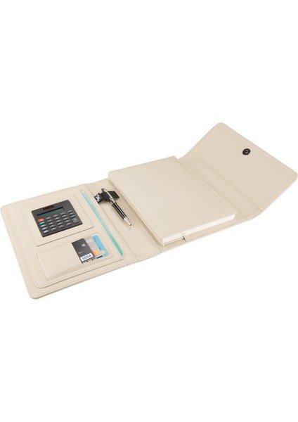 Diplomat Mıknatıs Kapak Organizer Kareli Defterli 17 x 24 cm Bej