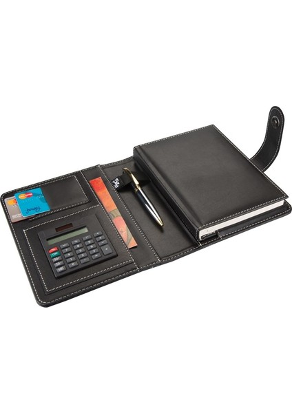Diplomat Ortadan Dilli Organizer Kareli Defterli 14 x 20 cm Siyah