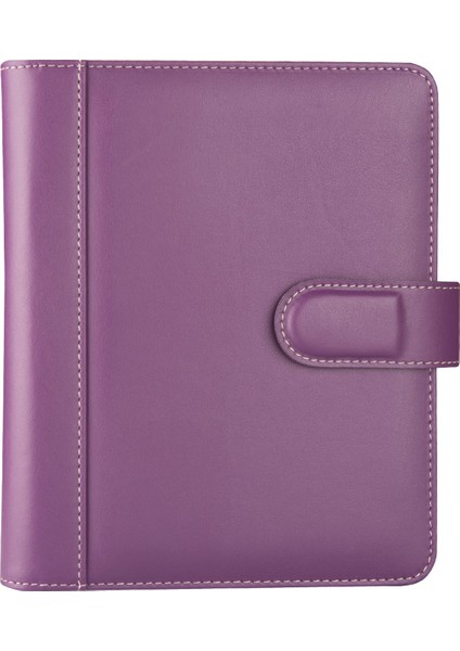 Diplomat Suni Deri 4 Halkalı Organizer Kareli Defterli 15 x 21 cm Lila
