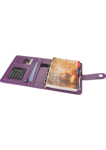 Diplomat Suni Deri 4 Halkalı Organizer Kareli Defterli 15 x 21 cm Lila fiyatları