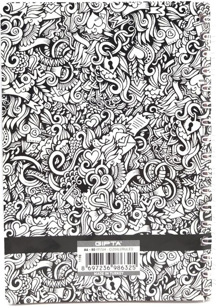Defter A6 Hope Spr. Karton 80 Yaprak Çizgili 1199 Karışık Desenler