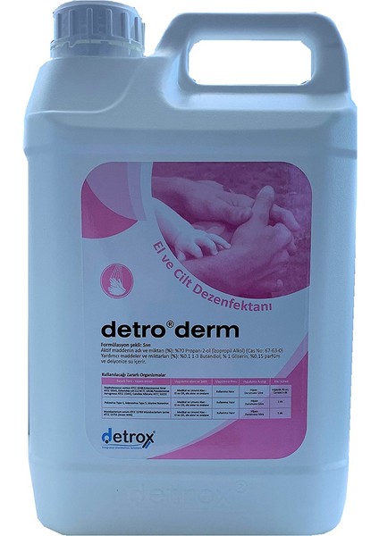 Detro Derm El ve Cilt Dezenfektanı 5 lt