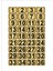 Metal Kapı Masa Dolap Numarası 7 x 10 cm 36'lı Dikdörtgen 1-36 Altın 1