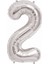Gümüş Folyo Balon 2 Rakamı 90 cm 1