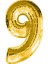 Gold Folyo Balon 9 Rakamı 90 cm 1