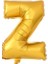 Gold Folyo Balon Z Harfi 90 cm 1