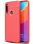 Huawei Honor 9x Kılıf Deri Dokulu Silikon Kırmızı 1