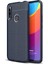 Huawei Honor 9x Kılıf Deri Dokulu Silikon Lacivert 1