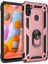 Samsung Galaxy A11 Kılıf Military Ring Holder Rose Gold 1